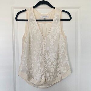 Elizabeth & James Silk Blend Floral Button-Down Blouse – Women’s XS